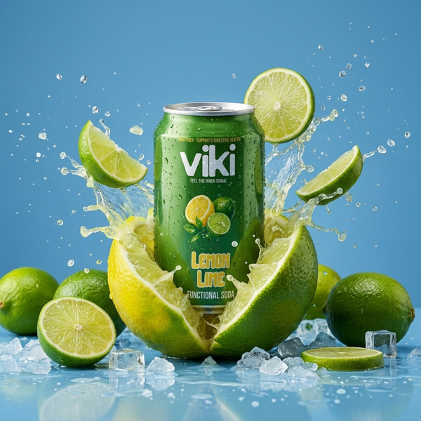 Viki Lemon Lime Functional Soda Pack 12 Lattine